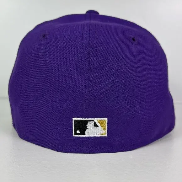 Los Angeles Dodgers Hat Club Fitted Cap 7 1/4 Purple Gold Script New Era 59FIFTY - Picture 4 of 7